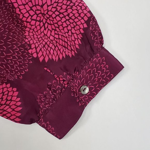 Anthropologie Girls from Savoy Womens Dress sz 0 Silk purple print knee length - Picture 7 of 9